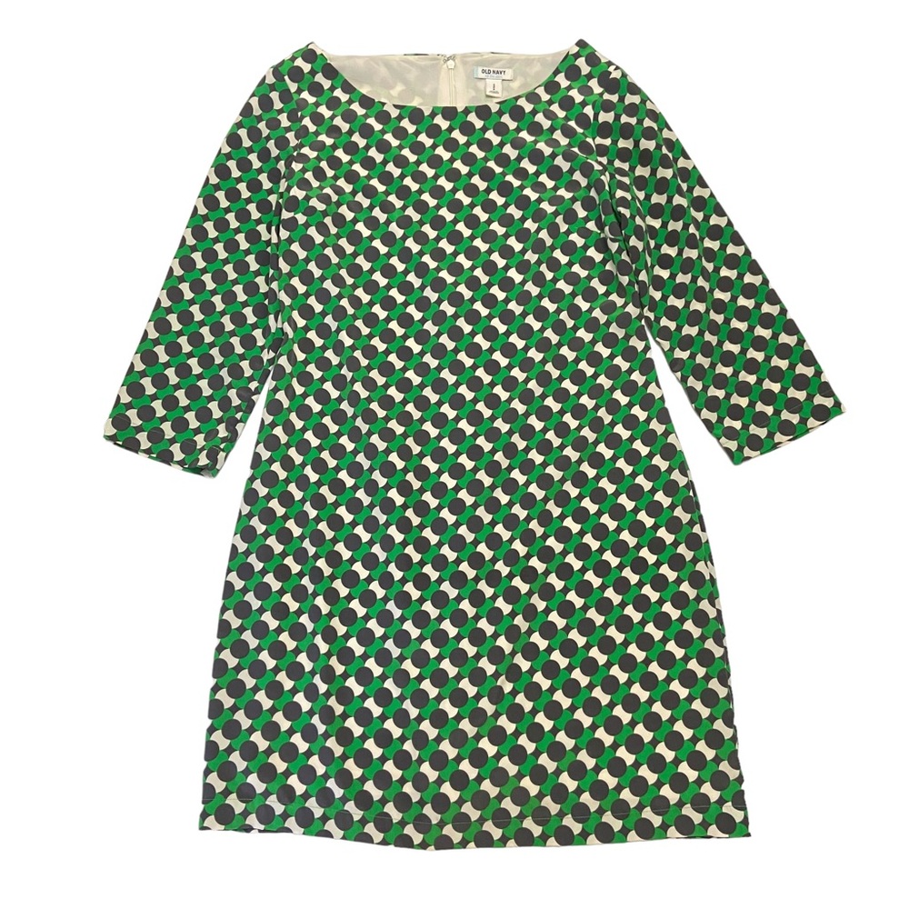 Shift Dress Womens Old Navy Polka Dot Dress Green - Picture 8 of 16